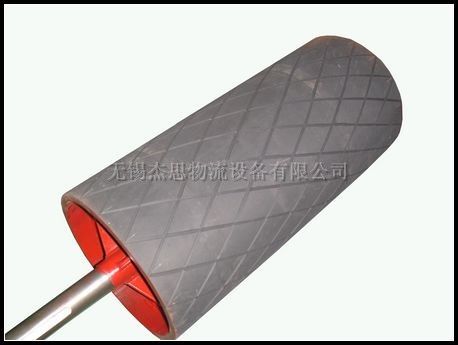 表面裹膠開槽托輥